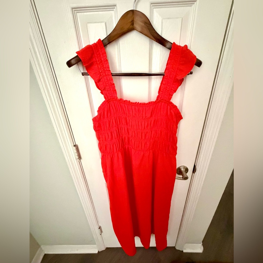 Old Navy Red Maxi Dress with Ruffled Straps